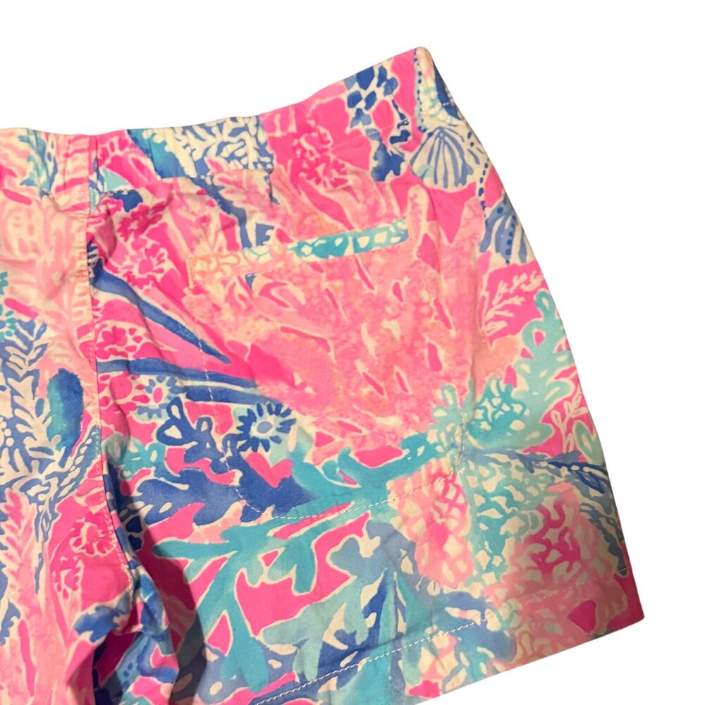 Lilly Pulitzer Ocean View Shorts XS Pink Blue Tropical Marine Life Print Beach - Picture 5 of 8